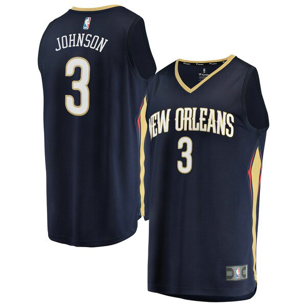 Maillot nba New Orleans Pelicans Icon Edition Homme Stanley Johnson 3 Bleu marin
